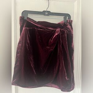 Loft Velvet Twist Shift Skirt